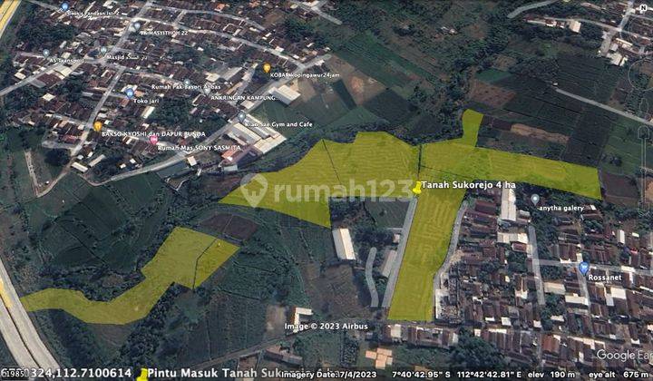 Jual Cepat Tanah Sukorejo - Pandaan Pasuruan dekat Taman Dayu 1