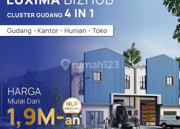 Jual For Sale 出售仓库 Dijual Gudang Brand New Luxima Bizhub di Pakuhaji Tangerang Banten ( Cluster Gudang 4in1 ) Type 6 ( Opxima ) Denah unit : 6x24 Luas Tanah : 144m2 Luas Bangunan : 126m2 1