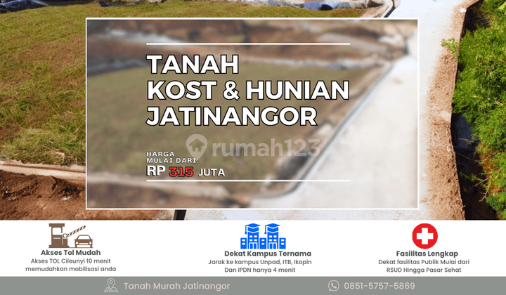  Tanah Komplek Jatinangor Strategis Untuk Kost Kosan Dan Hunian 1