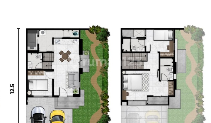 Rumah Baru Cluster Miami Pik 2 Fuchia Hoek Luas 9x12,5