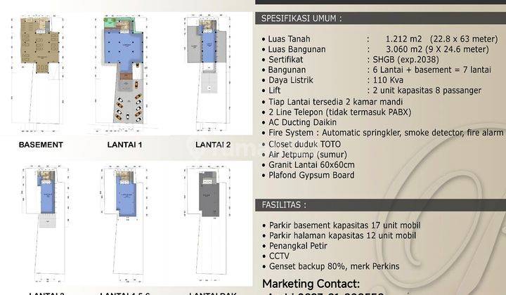 Gedung Kantor Baru 7 Lantai Termasuk Basement Ada 2 Lift Di Otista, Jaktim 2