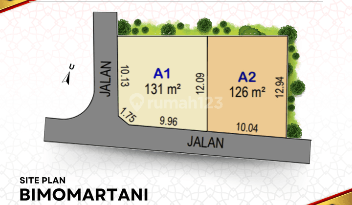 Tanah Murah Utara Jl Tajem Cocok Untuk Hunian 30m Dari Jl Raya 1