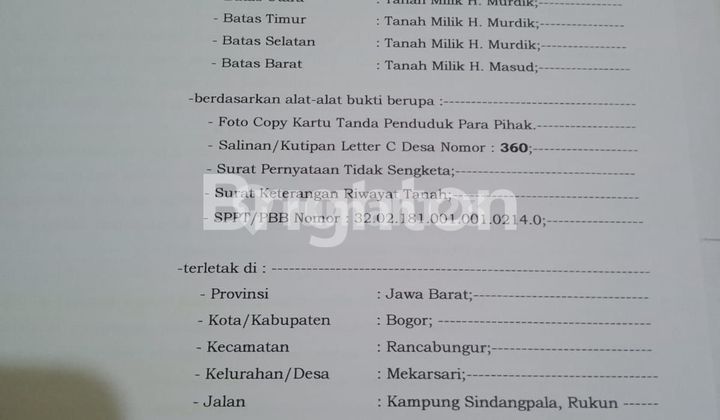 RUMAH DAN TANAH DI CISEENG RUMAH DAN TANAH DI CISEENG