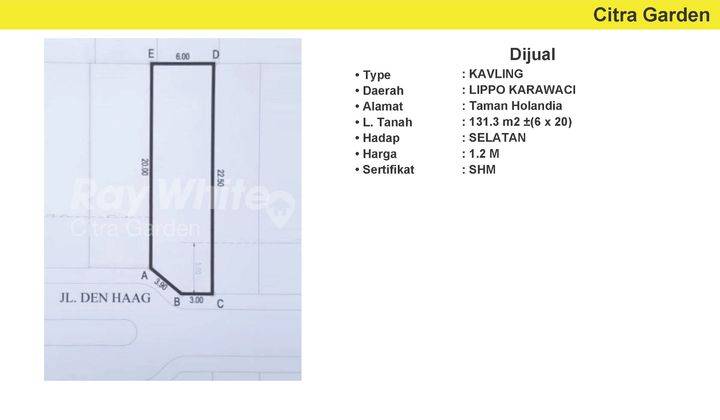 Dijual Kavling Taman Holandia Tangerang 1