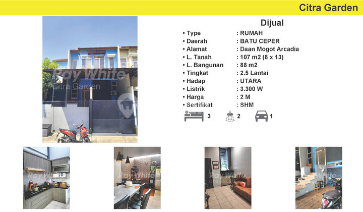 Rumah Siap Huni di Lingkungan Asri  Dijual di Daan Mogot Arcadia - Tgr (ERD) 2