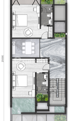 Rumah Mozart Golf Island 8x25 3 Lantai Brand New Barat Daya 2