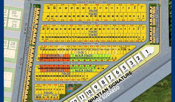 Kavling Residence Pik 2 Manhattan 20X40m2 Hadap Selatan