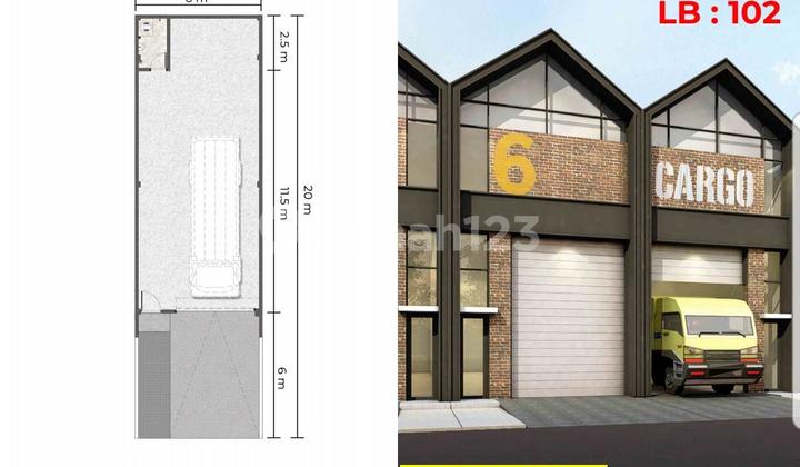 Gudang Bizpark PIK 2 Tipe Gudang 6x20 Siap Pakai