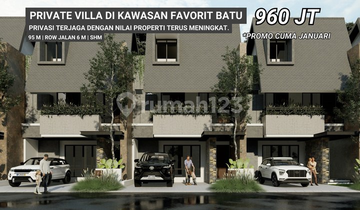 Villa di Jual Kota Batu Pasar Among Tani