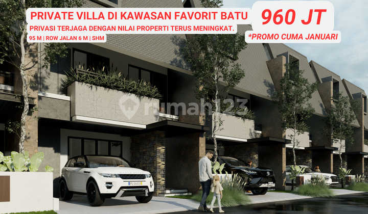 Villa di Jual Daerah Temas Batu 4 Menit Pasar Among Tani