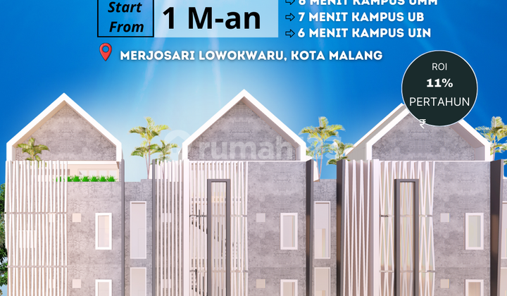 Rumah Kost premium 7 Menit kampus UB Kota Malang, Garansi pasti 132jt/th