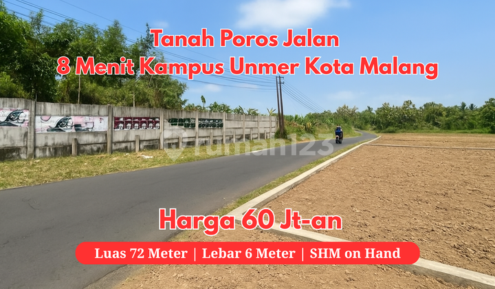 Land for Sale on Main Road, 7 Minutes to UNMER Campus, Malang City Land for Sale on Main Road, 7 Minutes to UNMER Campus, Malang City