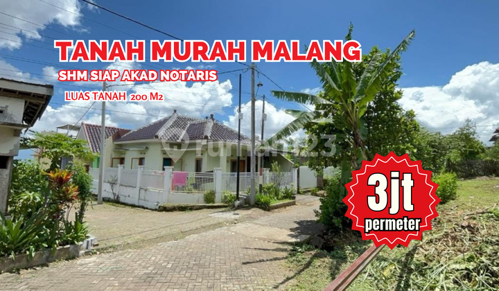 Tanah 200 m2 Merjosari Kota Malang, SHM Siap Balik Nama