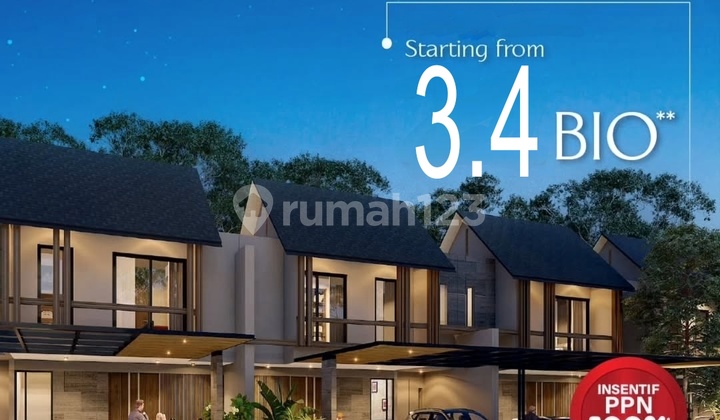 Rumah Tipe Cherrywood Damara Graha Raya 4+1 Kt Dekat Alam Sutera