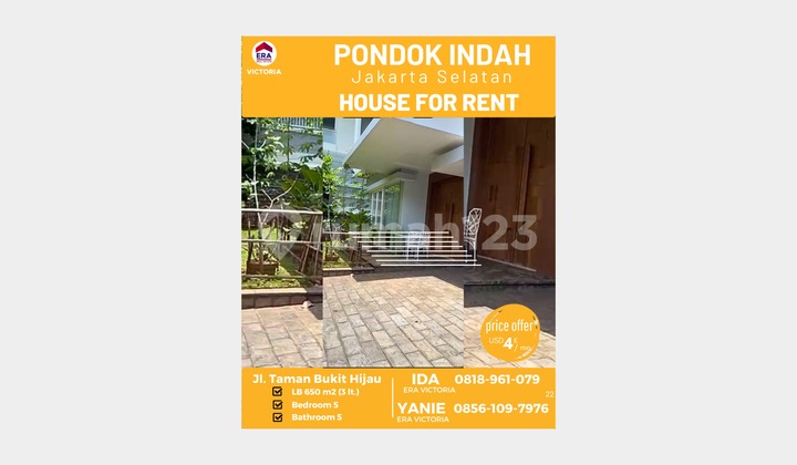 DISEWA !!!! Hunian Asri di PONDOK INDAH DISEWA !!!! Hunian Asri di PONDOK INDAH