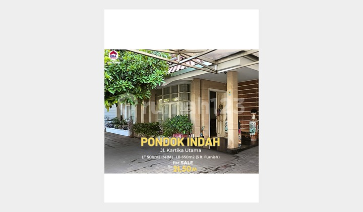 Dijual !!!! Rumah Modern SHM Area Pondok Indah - Jl. Kartika Utama, Kondisi Bagus, Fu;Ll Furnished