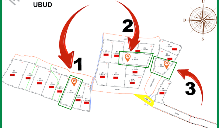 Tanah Kavling Premium di Ubud, Gianyar SHM 300 m² 2