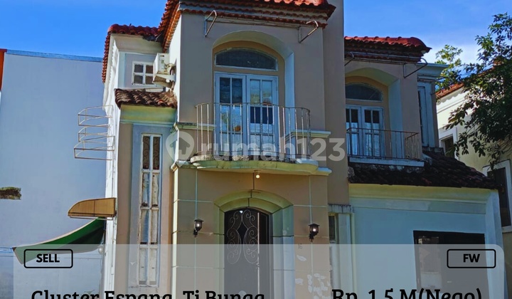 Dijual Rumah 2Lt Cantik Sudut Cluster Espana Tj Bunga Nego FW 1