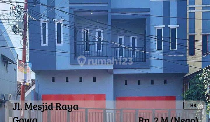 For Sell Ruko 2Unit Siap Pakai 2LT Poros Mesjid Raya Gowa Hr 1