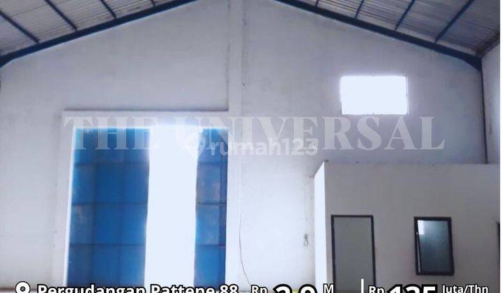 Dijual/Disewakan Gudang Siap Pakai Pattene 88 Strategis (MK) 1