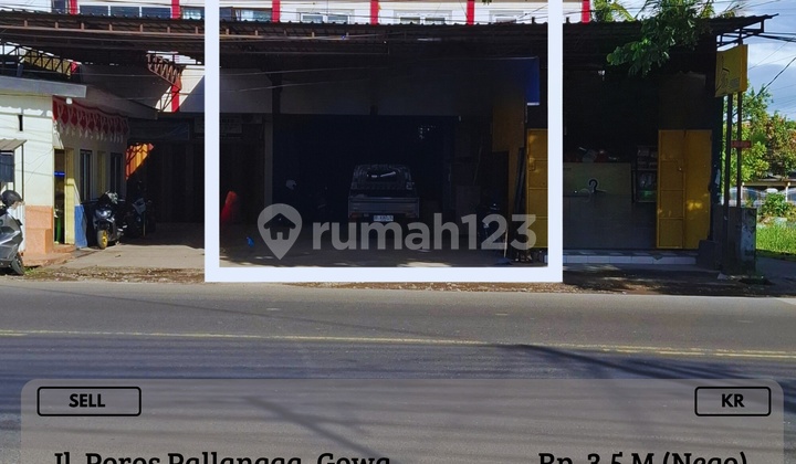 For Sale 2-Story Shop House in Pallangga Gowa Main Road, Ready to Use, Strategic Location KR. 1