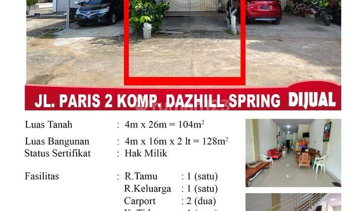 Di Jual Ruko 2 Lantai, Jl. Paris 2 Komp. Dazhill Spring, Pontianak Indonesia 1