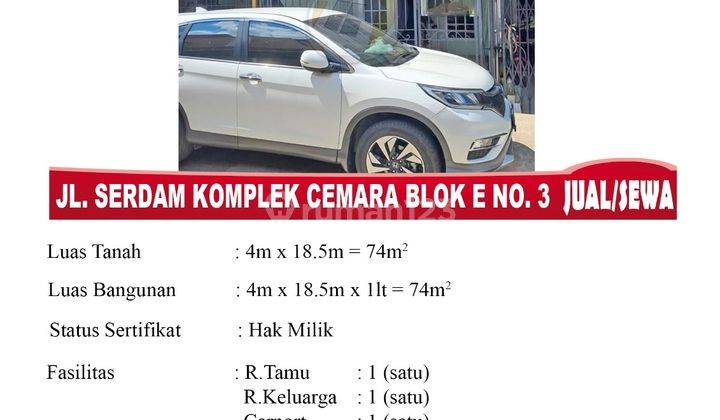 Di Jual Sewa Rumah, Lokasi Jl. Serdam Komplek Cemara Blok E No. 3, Pontianak Indonesia 1