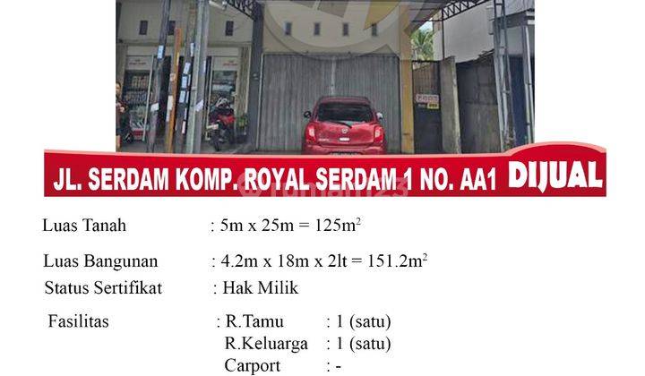 Di Jual Ruko 2 Lantai, Lokasi Jl. Serdam Komp. Royal Serdam 1 No. Aa1, Pontianak Indonesia 1