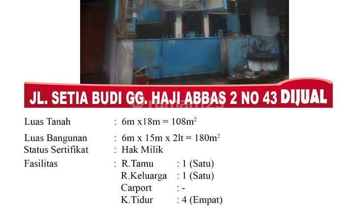 Di Jual Rumah Jl. Setia Budi Gg. Haji Abbas 2 No. 43, Pontianak Indonesia 1