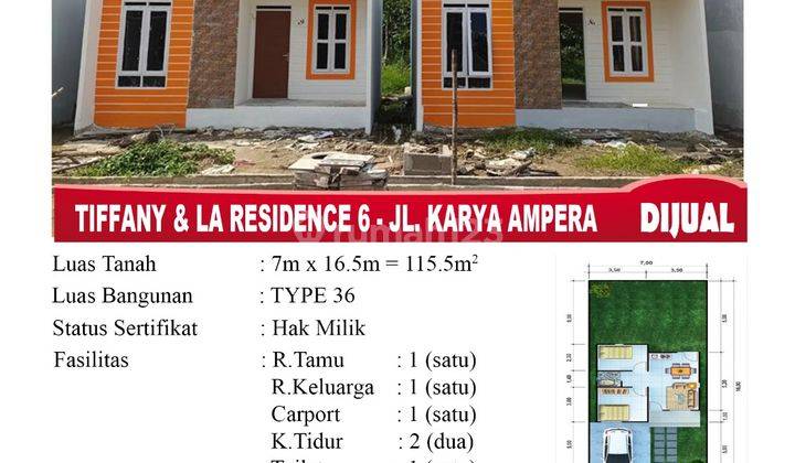 Di Jual Rumah, Lokasi Tiffany La Residence 6 Jl. Karya Ampera Pontianak, Indonesia 1