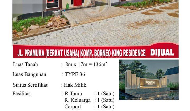 Di Jual Rumah, Lokasi Jl. Pramuka Berkat Usaha Komp. Borneo King Residence Pontianak, Indonesia 1