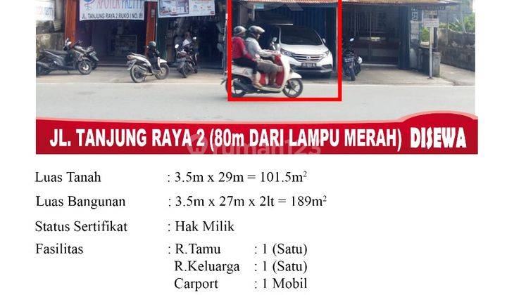 Di Sewa Ruko Jl. Tanjung Raya 2 80m Dari Lampu Merah , Pontianak Indonesia 1