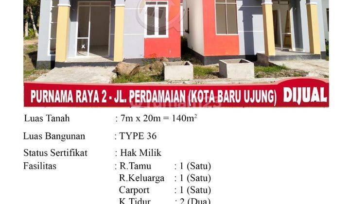 Di Jual Rumah, Lokasi Purnama Raya 2 Jl. Perdamaian Kota Baru Ujung Pontianak, Indonesia 1