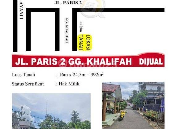 Di Jual Tanah Jl. Paris 2 Gg. Khalifah, Pontianak Indonesia 1