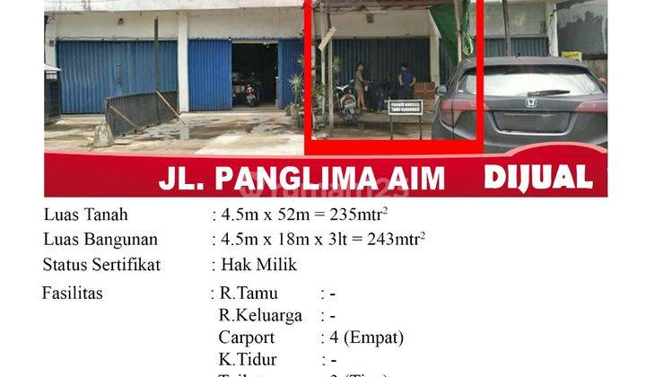 Di Jual Ruko 3 Lantai, Lokasi Jl. Panglima Aim Pontianak, Indonesia 1