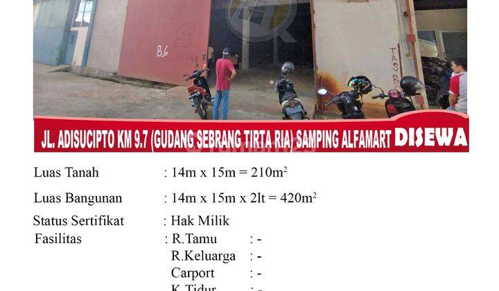 Di Sewa Gudang 2 Lantai, Lokasi Jl. Adisucipto Km 9.7 Gudang Sebrang Tirta Samping Alfamart , Pontianak Indonesia 1