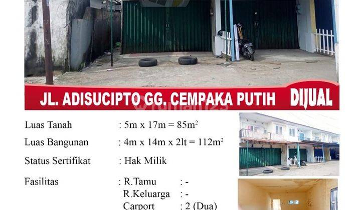 Di Jual Ruko 2 Lantai, Lokasi Jl. Adisucipto Gg. Cempaka Putih, Pontianak Indonesia 1