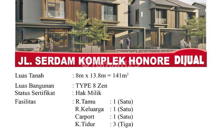 Di Jual Rumah Type 10 Resort , Lokasi Jl. Serdam Komplek Honore, Pontianak Indonesia 2