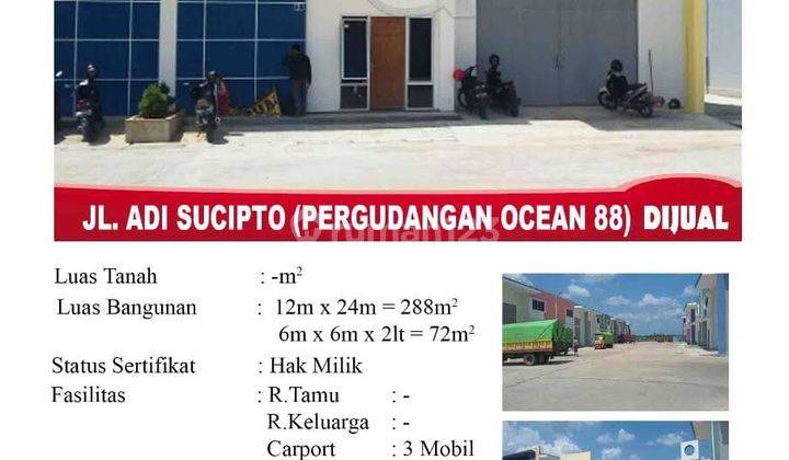 Di Jual Gudang 2 Lantai, Lokasi Jl. Adi Sucipto Pergudangan Ocean 88 , Pontianak Indonesia 1