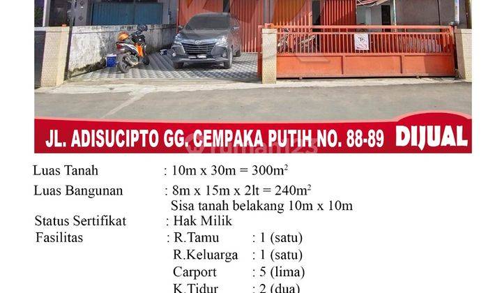 Di Jual Ruko 2 Lantai, Lokasi Jl. Adisucipto Gg. Cempaka Putith No. 88 89, Pontianak Indonesia 1