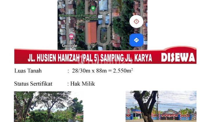 Di Sewa Tanah Jl. Husein Hamzah Pal 5 Samping Jl. Karya, Pontianak Indonesia 1