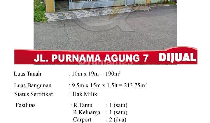 Di Jual Rumah 1,5 Lantai, Lokasi Jl. Purnama Agung 7, Pontianak Indonesia 1