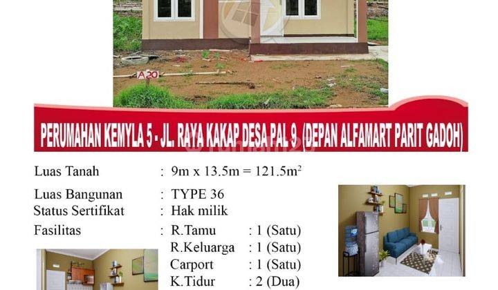 Di Jual Rumah Lokasi Perumahan Kemyla 5 Jl. Raya Kakap Desa Pal 9 Depan Alfamart Parit Gadoh Pontianak Indonesia 1