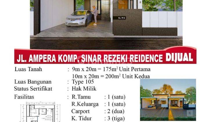 Jual Rumah Premium Type 105 New Projec Jl Ampera Kota Baru Sinar Rezeki Residence  1