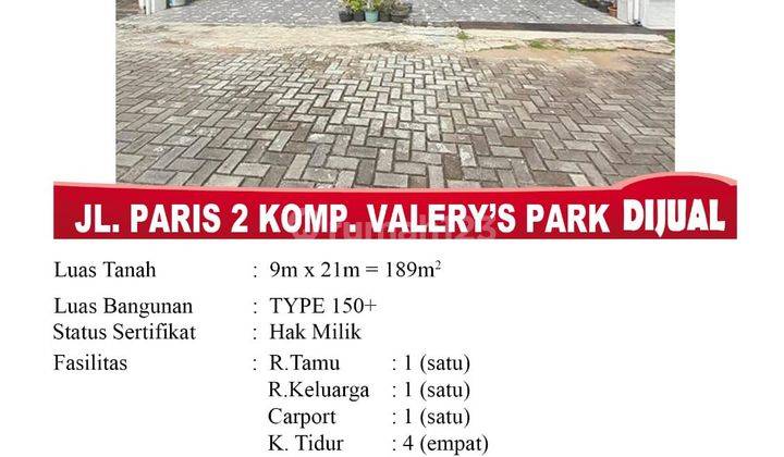 Di Jual Rumah Type 150+ Jl. Paris 2 Komp. Valery s Park, Pontianak Indonesia 1