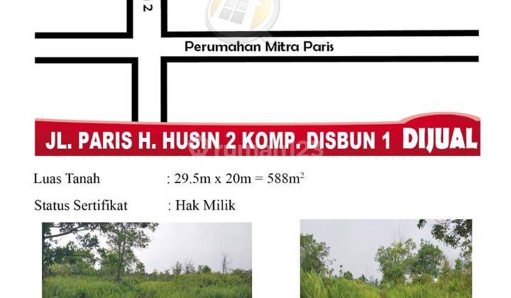 Di Jual Tanah Jl. Paris H. Husin 2 Komp. Disbun 1 , Pontianak Indonesia 1