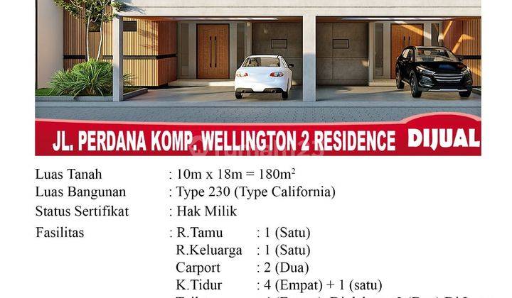 Di Jual Rumah Type 230, Lokasi Jl. Perdana Komp. Wellington 2 Residence, Pontianak Indonesia 1