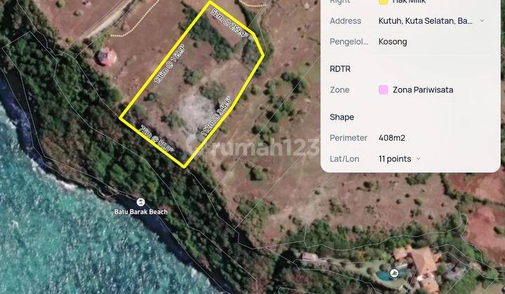 1 Ha Cliff Front Land Tanah Barak Kutuh  1