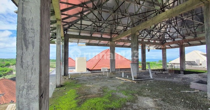 Freehold - Prime 543 sqm Land with Stunning Garuda Wisnu Kencana View & 80% Completed 3-Storey Home on it in an Exclusive Gated Community - BALI