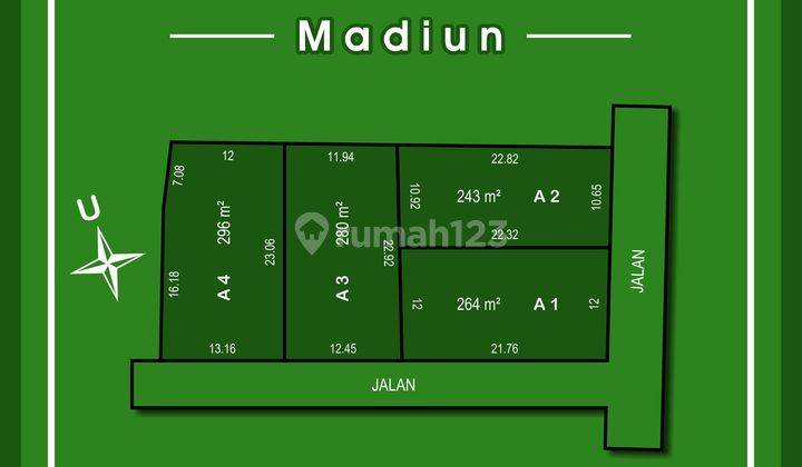 Jual Cepat Tanah Murah Madiun Patihan 1 Jt an m2 Dekat Stasiun Madiun 1